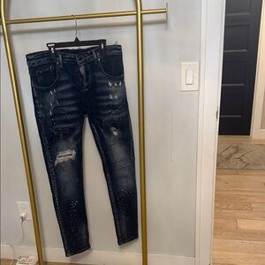 Distressed Dark Wash Jeans